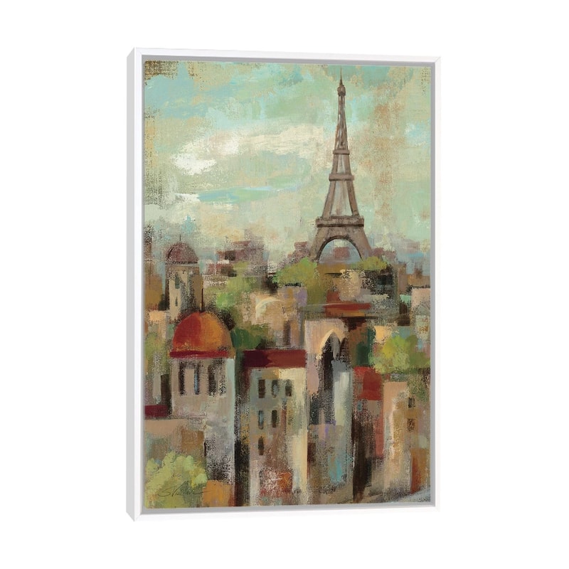 iCanvas "Spring in Paris II " by Silvia Vassileva Framed Canvas Print - White - 48x32