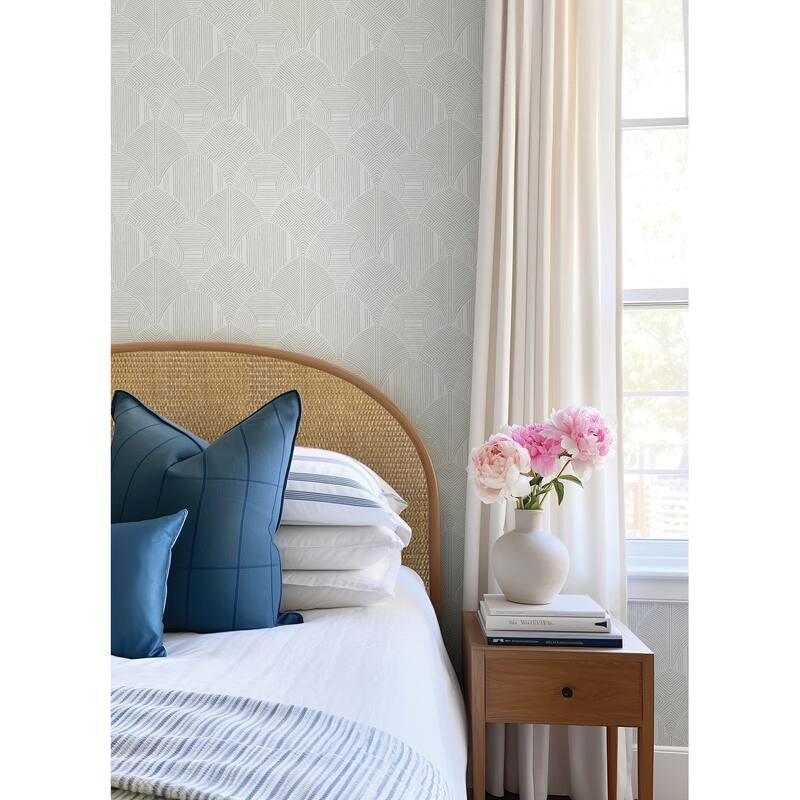 A-Street Prints Meyberg Silver Geometric Wallpaper