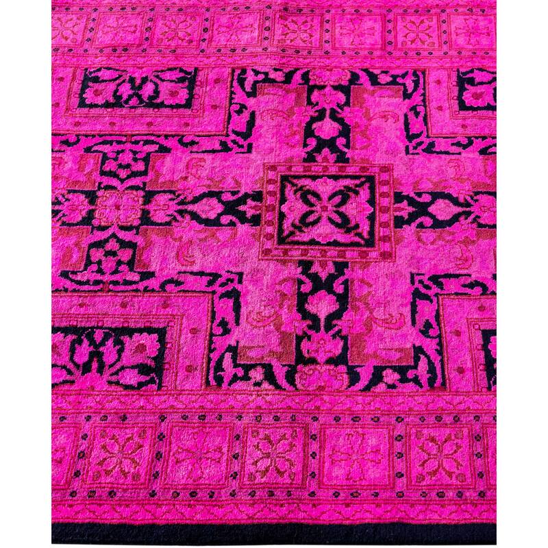 Overdyed One-of-a-Kind Hand-Knotted Runner Rug - Pink - 2' 7" x 17' 6"