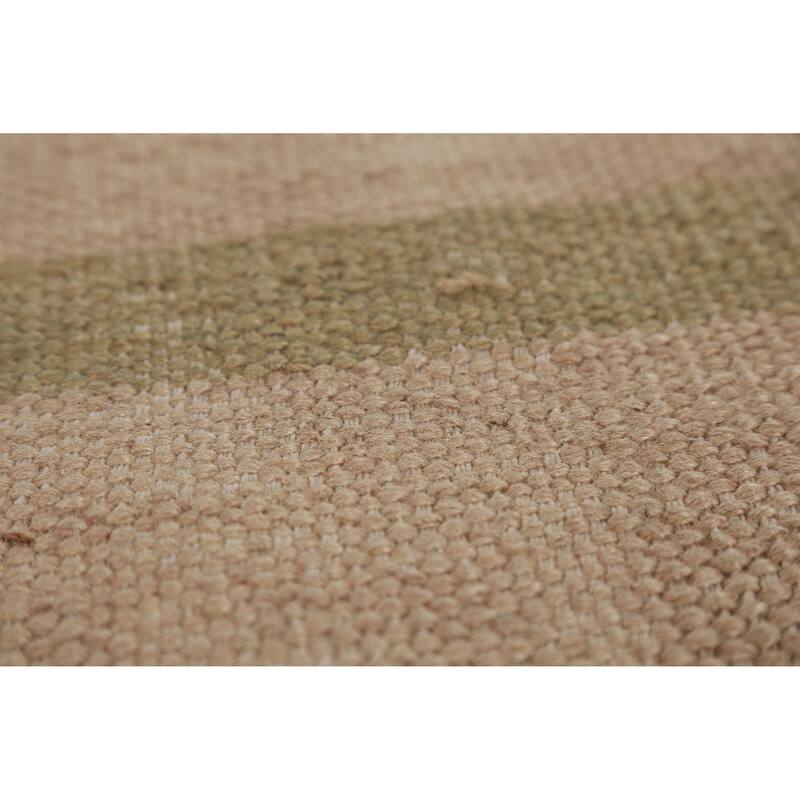 Hand Woven Oriental 100% Jute Carpet Southwestern Modern Brown Kilim Area Rug - 13' 4'' X 9' 10''