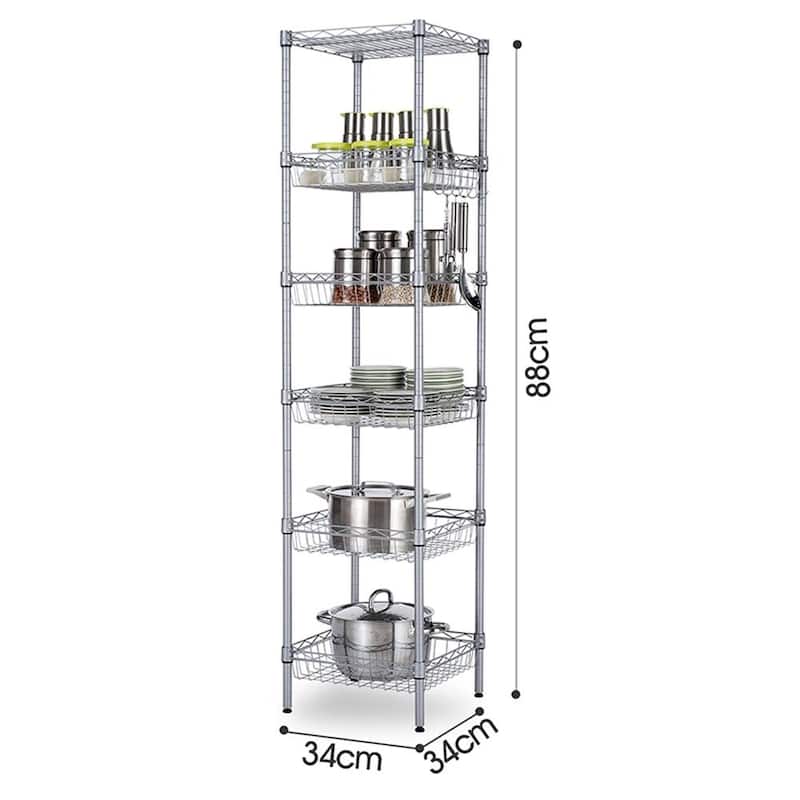 6 Layers Carbon Steel & PP Storage Rack