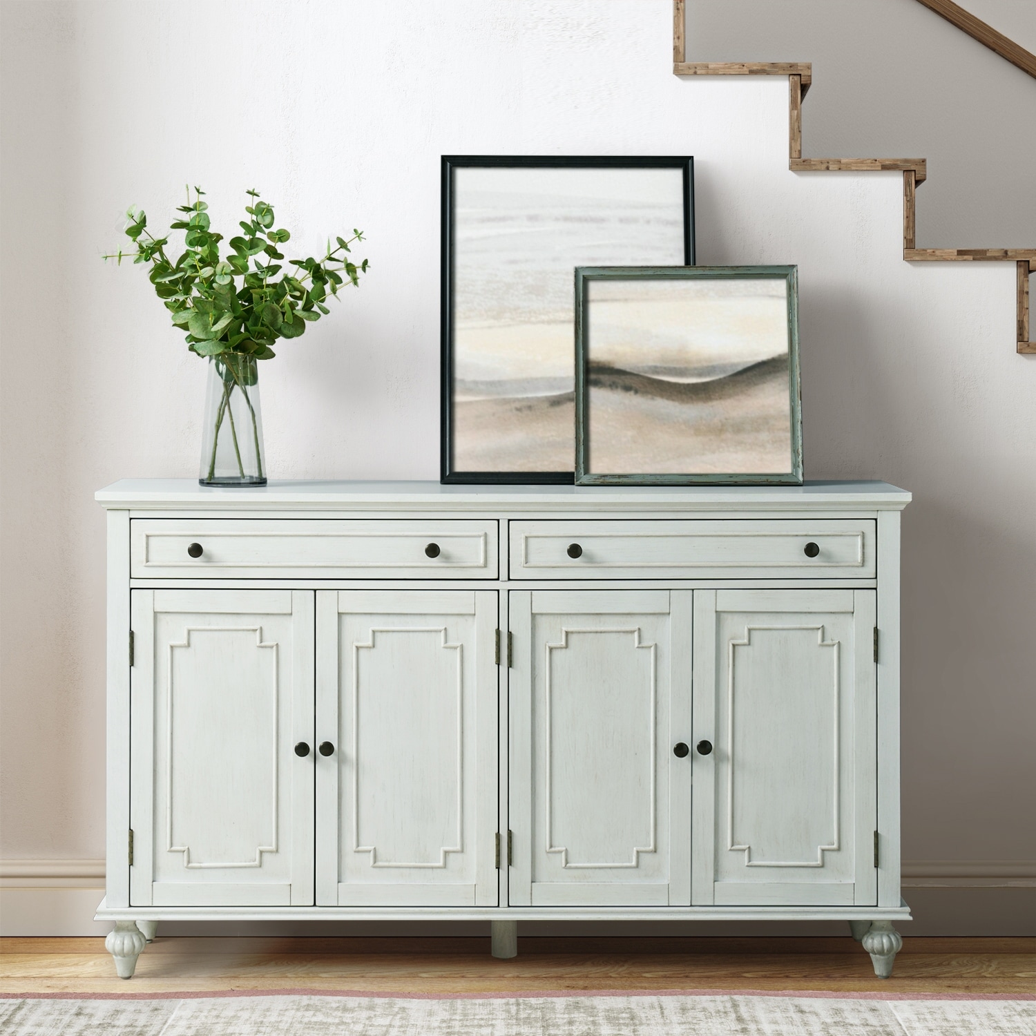 HULALA HOME Ruby 58''Traditional Wide 2 Drawer Sideboard with Adjustable Shelves
