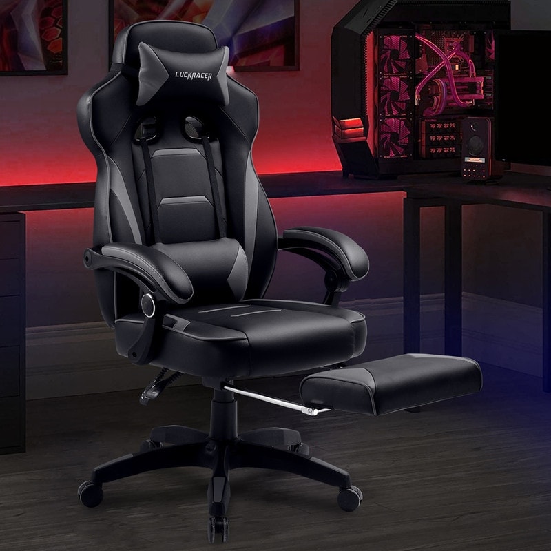 Gaming Chair with Footrest Pu Leather High Back Racing Style E Sports Gamer Chairs On Sale Bed Bath Beyond 36177499