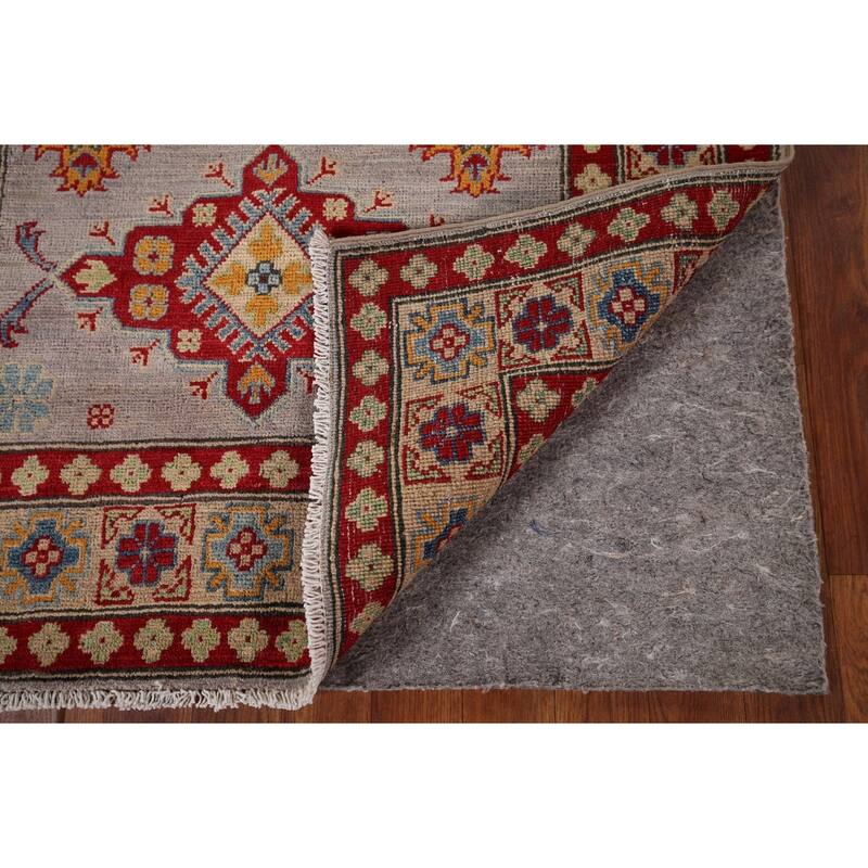 Gray Kazak Oriental Accent Rug Hand-Knotted Wool Carpet - 3'6" x 5'0"