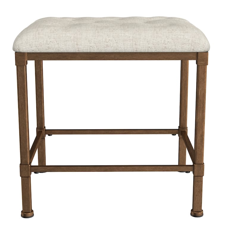 Hillsdale Katherine Backless Metal Vanity Stool, Golden Bronze - Golden Bronze - 18.5H x 18.5W x 15D