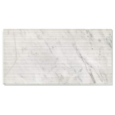 12"×24" Natural 3D Fluted Marble Tile with OL Textured Finished for Wall, 1 Box 4 PCS