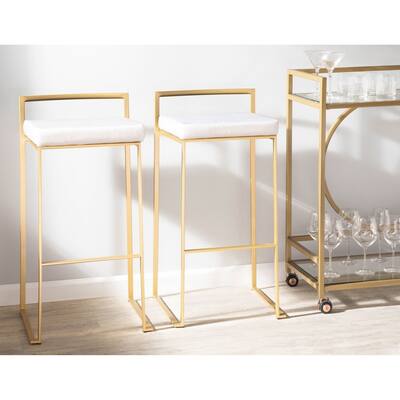 Silver Orchid Forrest Gold Stackable Bar Stools (Set of 2)