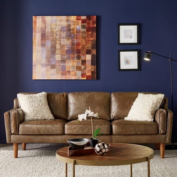slide 2 of 11, Darius Tan Oxford Leather Sofa by iNSPIRE Q Modern