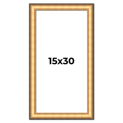 15x30 Frame Gold Plein Aire Solid Wood Picture Frame Width 2 Inches |