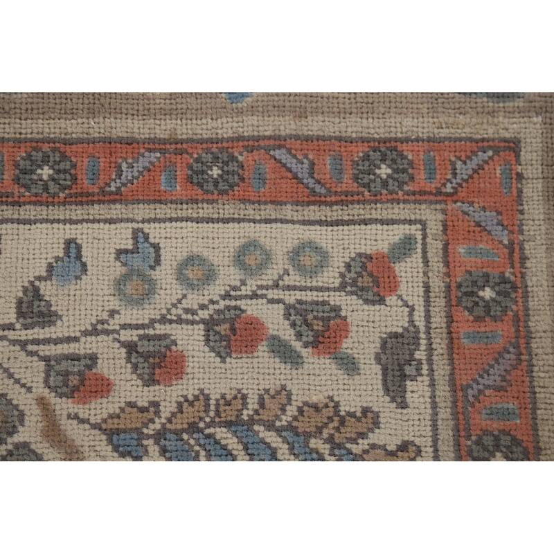 Distressed Tabriz Vintage Persian Area Rug Hand-Knotted Wool Carpet - 6'10" x 10'0"
