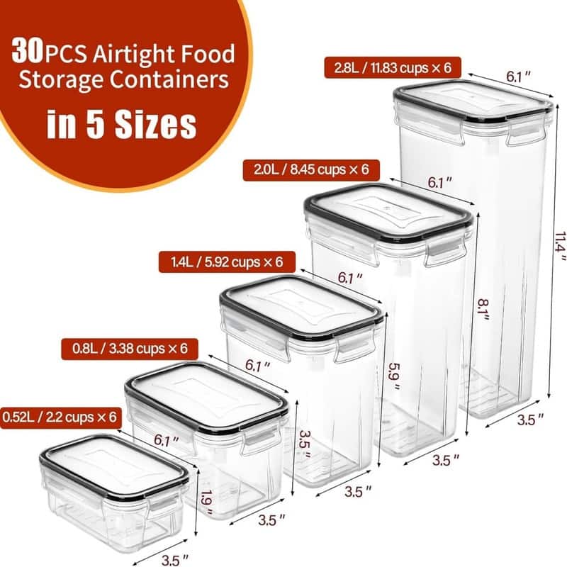 30 Pack Food Storage Containers for Kitchen Bed Bath & Beyond 39080046