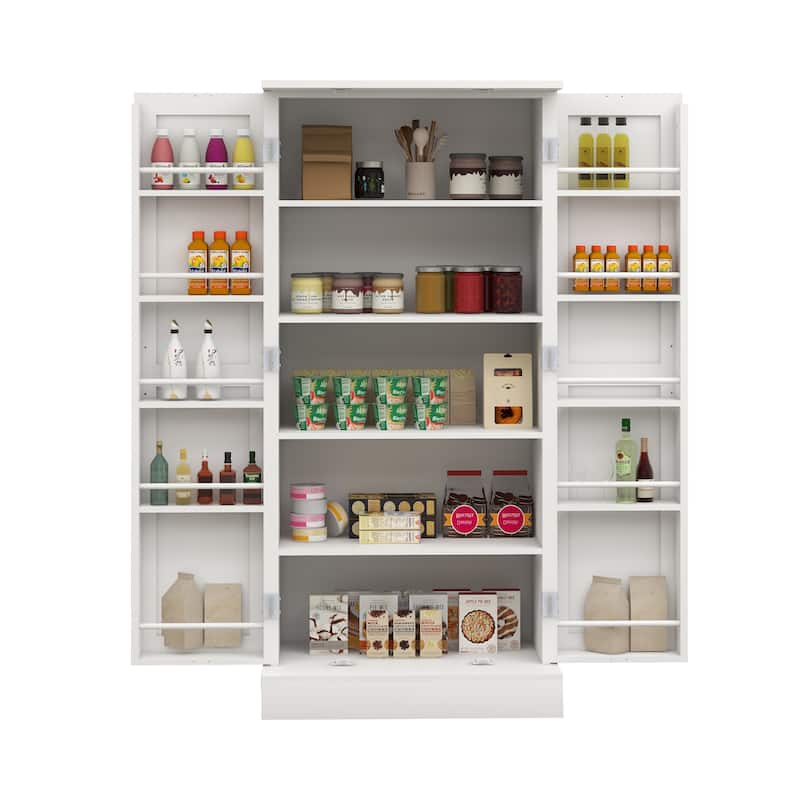 LED Kitchen Pantry Cabinet - White