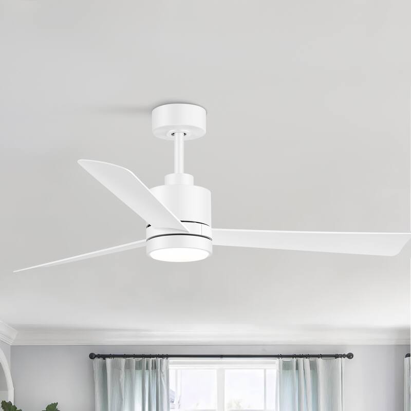 52-In LED Black/White/Gold Ceiling Fan with Light and Remote Control