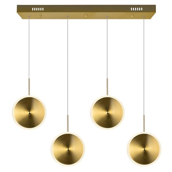 Ovni 30-in. LED Island Chandelier with Brass Finish - 30-in. - 30-in ...