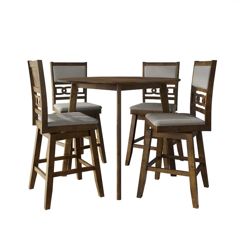 CraftPorch Luxury Swivel Counter Chair with Round Table - Brown