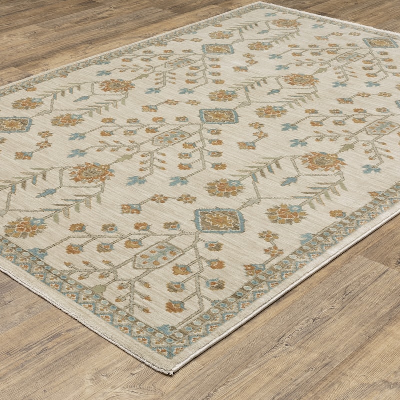 Meadow Global Traditonal Beige/ Rust Area Rug