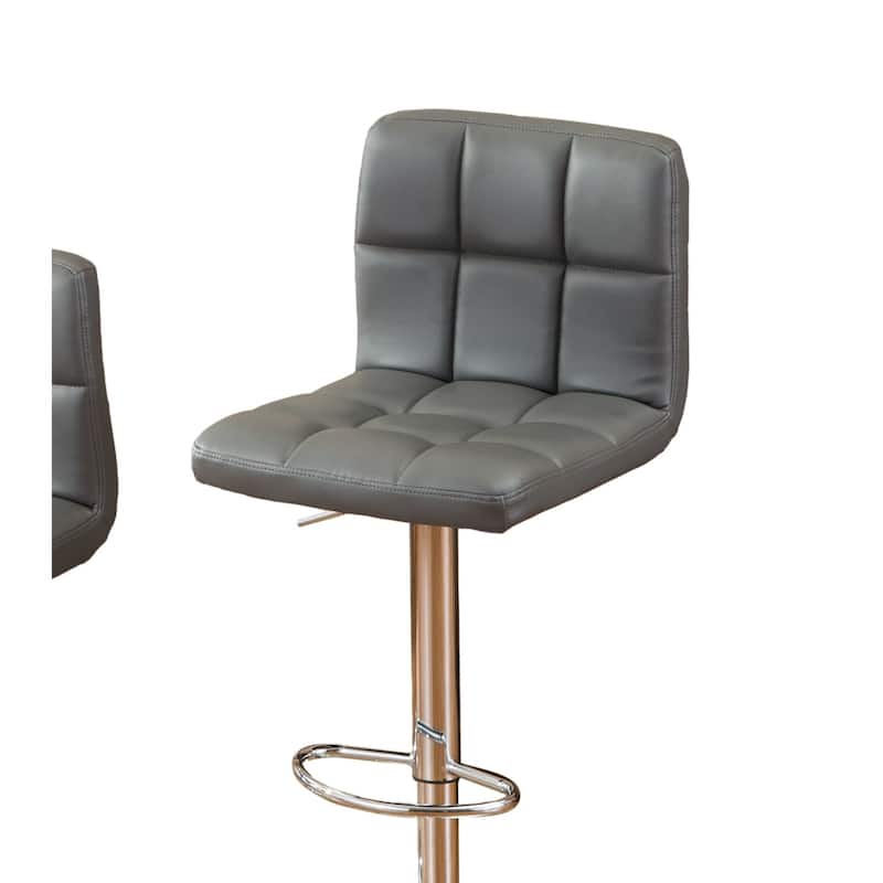 Swivel Faux Leather Adjustable Hydraulic Bar Stool Dining Chairs (Set of 2)