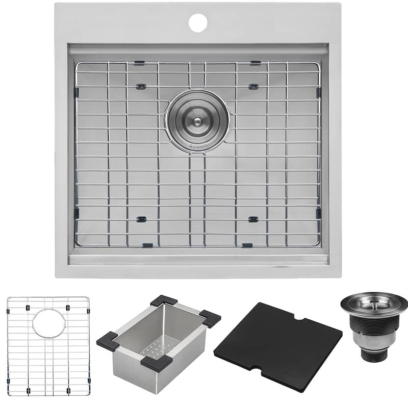 Ruvati 21 x 20 inch Outdoor Workstation Sink T-316 Marine Grade Topmount Stainless Steel BBQ - 21" x 20" - 21" x 20"