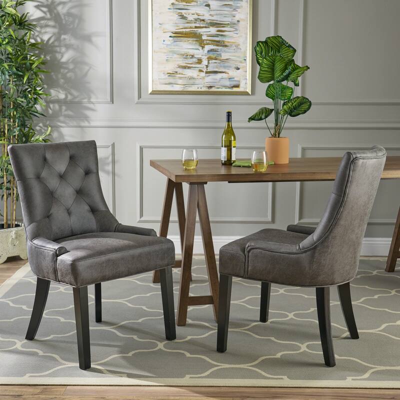 Roomfitters Upholstered Dining Chairs Set of 2, Tufted Accent Chairs, High-Back Side Seating