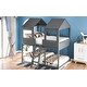 preview thumbnail 22 of 34, WoodBunk Bed with Roof, Window, Guardrail, Ladder