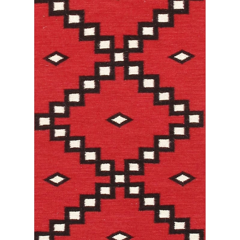 Pasargad Home Tuscany Reversible Wool Red Area Rug - 2' 7'' X 8' 2''