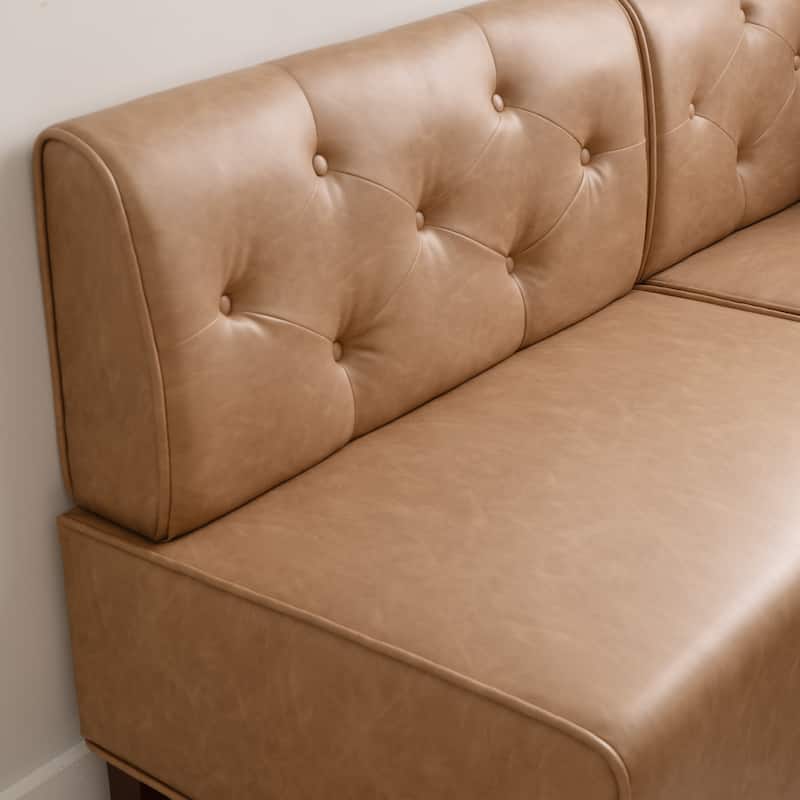 Linon Allard Upholstered/Faux Leather Modern Farmhouse Nook Bench