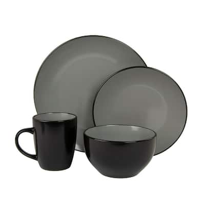 16-Piece Two Tone Coupe Dinnerware Set