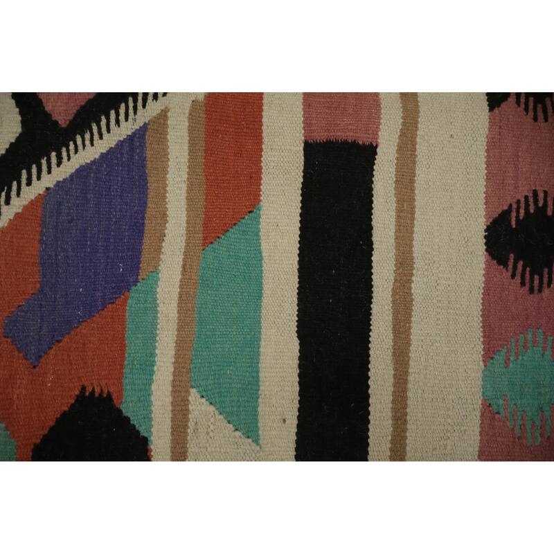 Hand Woven Oriental 100% Wool Carpet Southwestern Tribal Multi-Colored Kilim Area Rug - 8' 0'' X 5' 0''