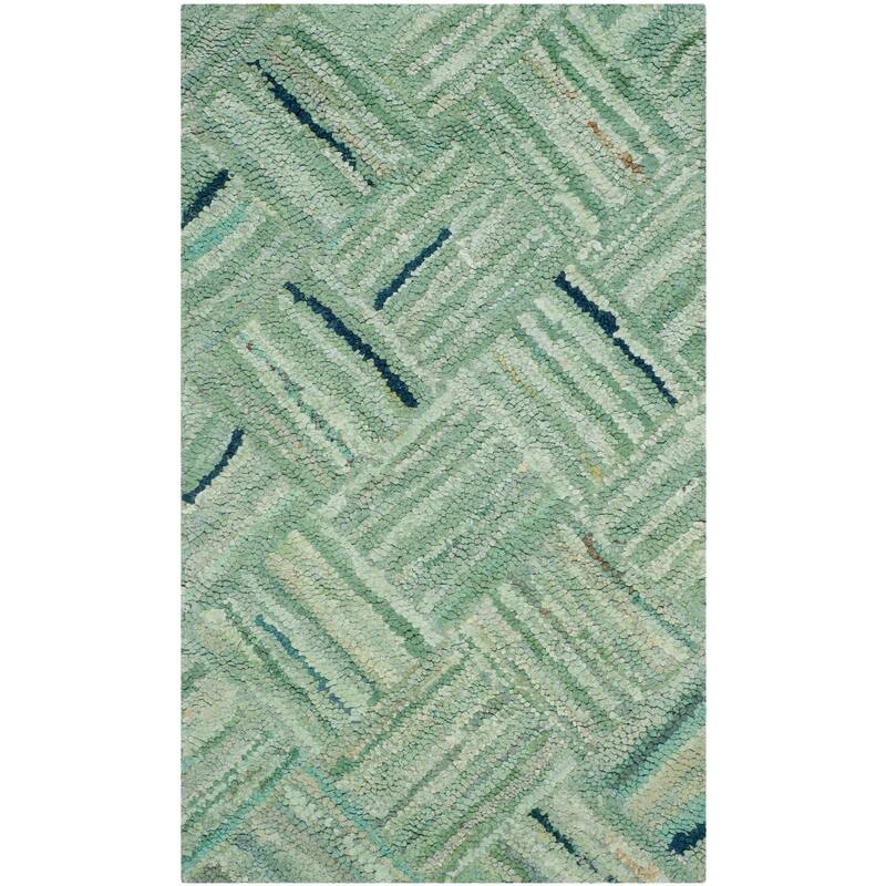 SAFAVIEH Handmade Nantucket Bimla Contemporary Cotton Rug - 2' x 3' - Green/Multi