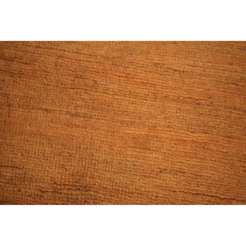 Orange Modern Gabbeh Oriental Area Rug Solid Handmade Wool Carpet - 5'4" x 7'9"