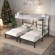 preview thumbnail 2 of 18, Modern 3 IN 1 Twin Size Triple Bunk Bed with Vent Board and Sturdy Metal Frame and Wood Slats