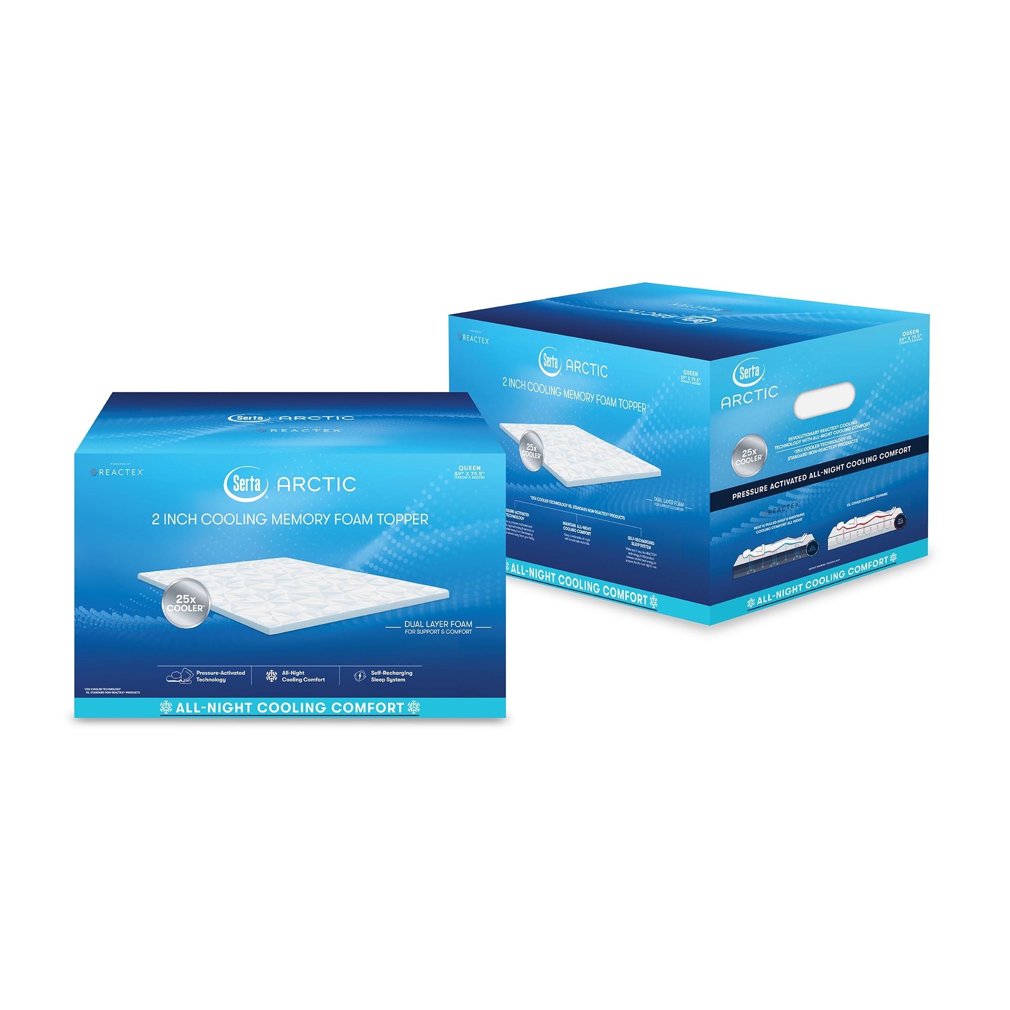 Serta Arctic 25x Cooling 2-Inch Memory Foam Mattress Topper - N/A