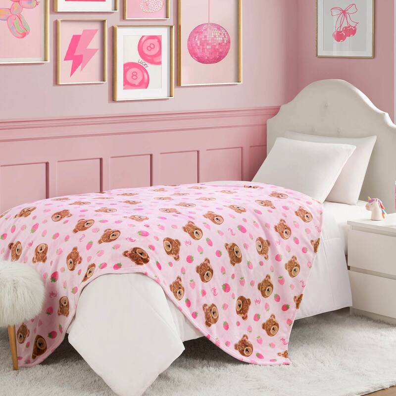 Juicy Couture 50"x70" Plush Kids Throw Blankets