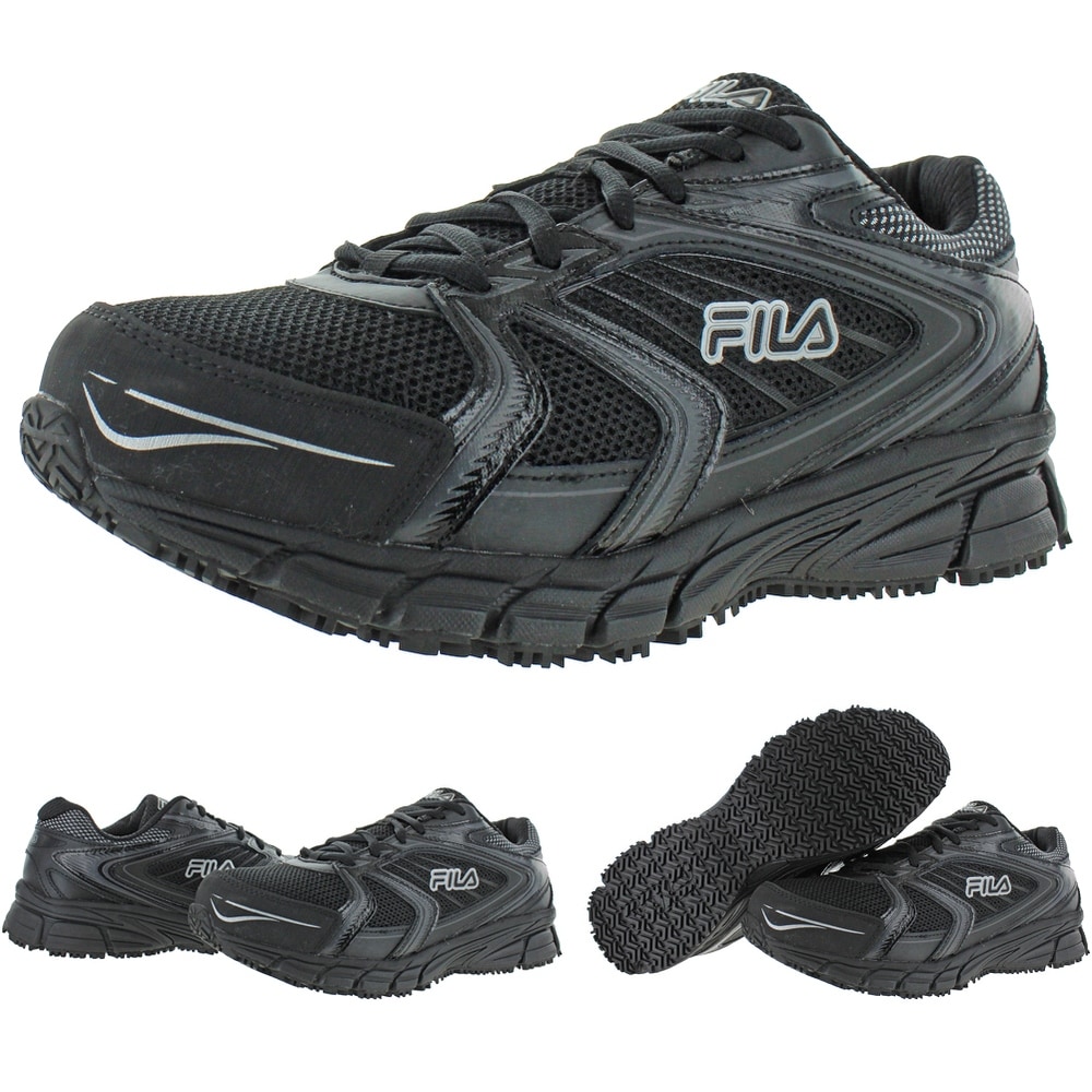 fila black work shoes