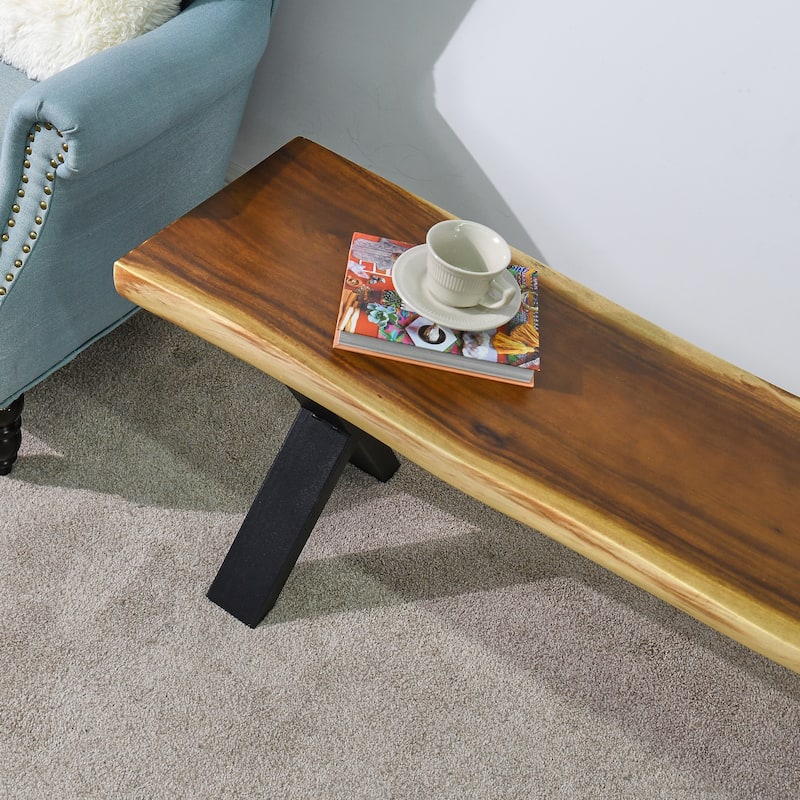 Natural Wood Rectangle Bench