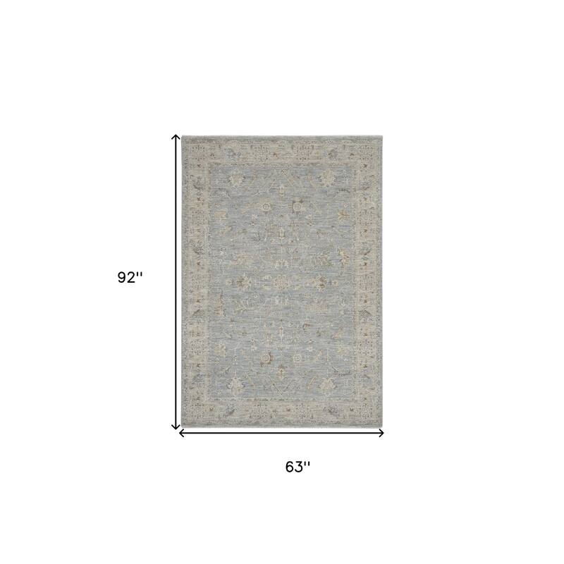 Power Loomed Floral Traditional Durable Area Rug - 92' X '63' X '0.5