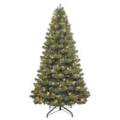 Puleo International 9' Pre-Lit Artificial Oklahoma Pine Tree