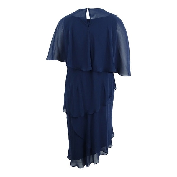 SL Fashions Women/'s Plus Size Overlay Embellished Dress