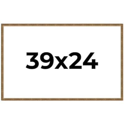 39x24 Frame Black Real Wood Picture Frame Kingsley Gold Distressed Photo Frame with UV Acrylic Foam Board Backing &