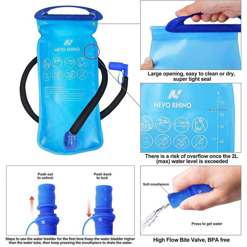 Hydration Backpack Water Backpack with Rain Cover 2L Water Bladder, Insulation Hydration Day