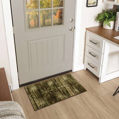 Mohawk Prismatic Barnwood Snowflakes Area Rug