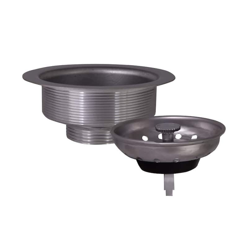 Design House 3-1/2" Basket Strainer with Food Waste Catching Basket - Satin Stainless Steel - Satin Stainless Steel