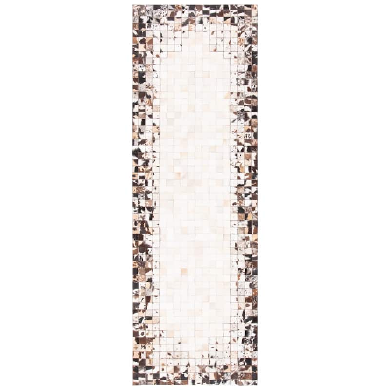 SAFAVIEH Handmade Studio Leather Mistie Natural Hide Leather Rug