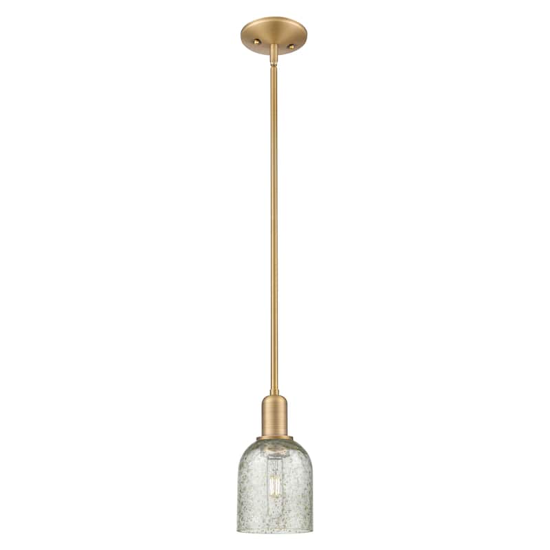 Innovations Lighting Endless Possibilities Arcadia - Caledonia - 1 Light 5" Stem Hung Mini Pendant - Brushed Brass/Mica