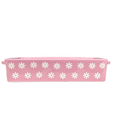 10 Strawberry Street Daisy Rectangular Baker, Pink