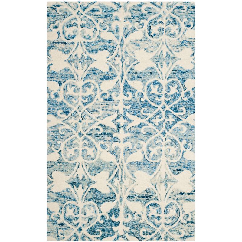 SAFAVIEH Handmade Chatham Dajana Modern Wool Rug - 3' x 5' - Dark Blue/Ivory