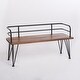 preview thumbnail 3 of 6, Zion Outdoor Industrial Acacia Wood Bench by Christopher Knight Home