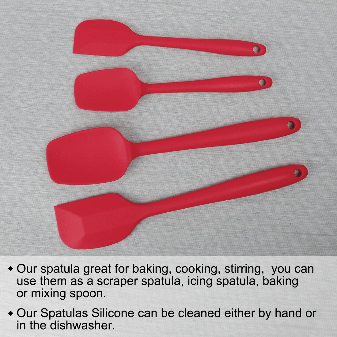 Unique Bargains 4pcs Kitchen Cooking Silicone Spatula Set Heat Resistant  Scraper Mixing Baking Utensils Pink 