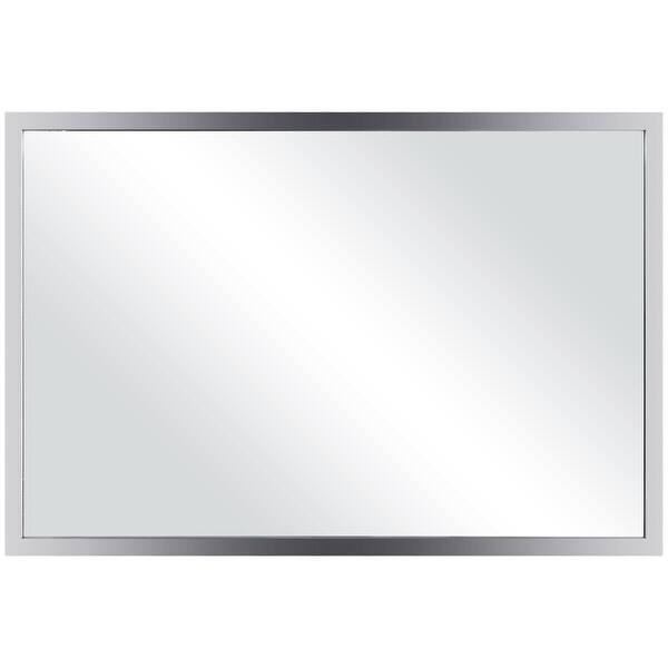 Shop Costway Large Rectangular Wall Mirror Stainless Steel Frame