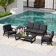 preview thumbnail 84 of 99, 5-Piece Teak Outdoor Conversation Set with Tables.